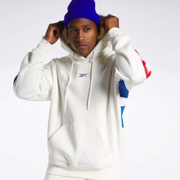 Reebok Classics White/Blue/Red Brand Proud Hoodie - Picture 1 of 6